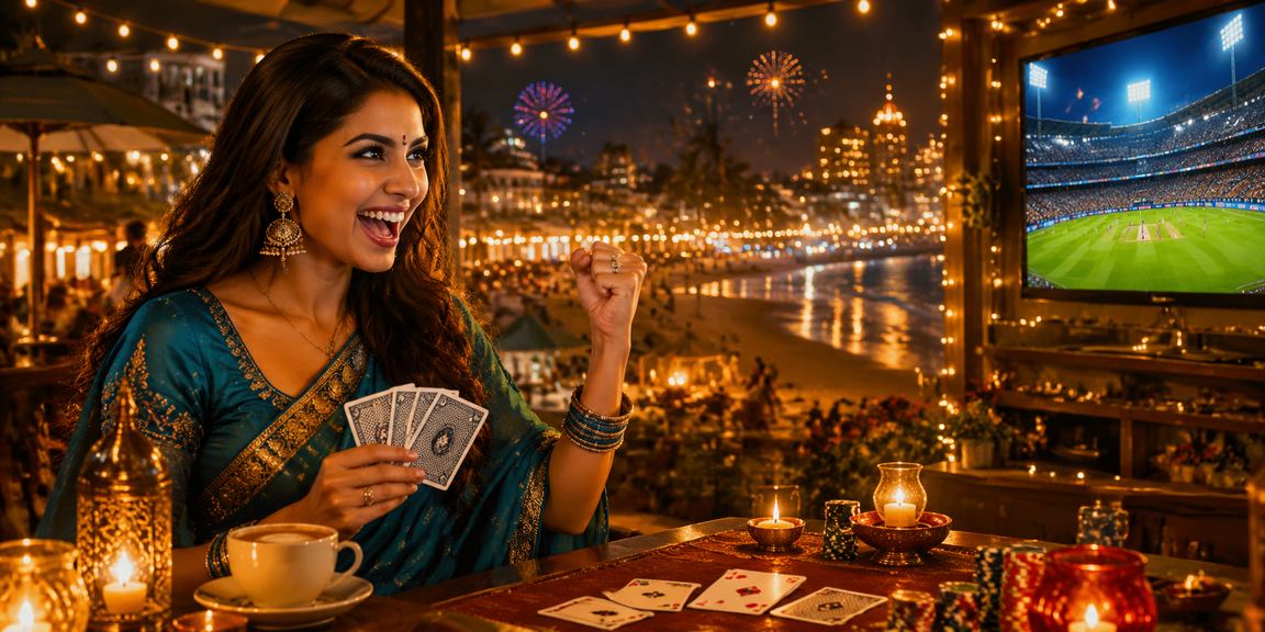 Indian woman playing Teen Patti game